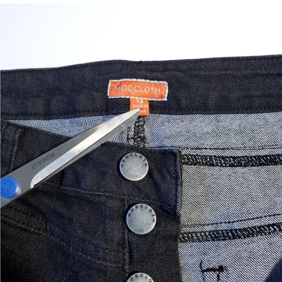 ModCloth Black High Waist Rise Button Fly Jeans - Picture 5 of 11